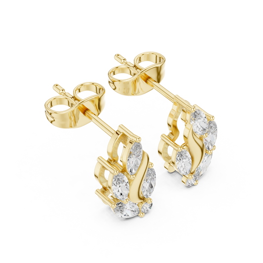 Marquise Flow Studs (ER 0195) (Lab Grown)