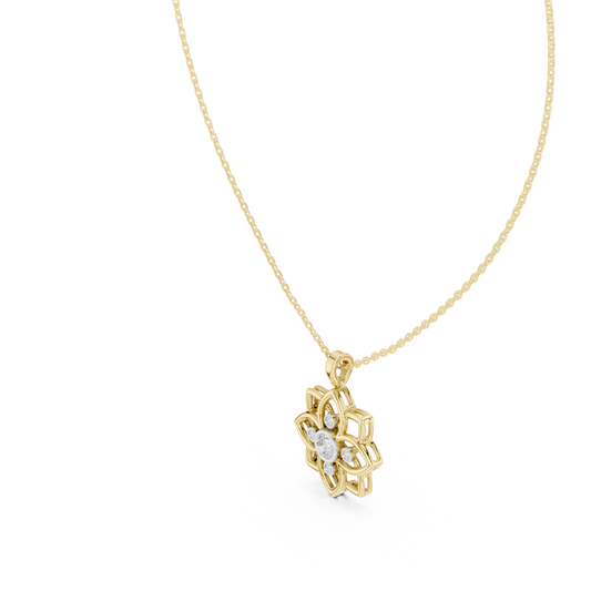 Floral Radiance Pendant (PND 0052) (Lab Grown)