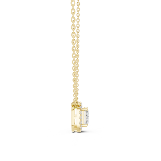 Sovereign Halo Pendant (PND 0093) (Lab Grown)