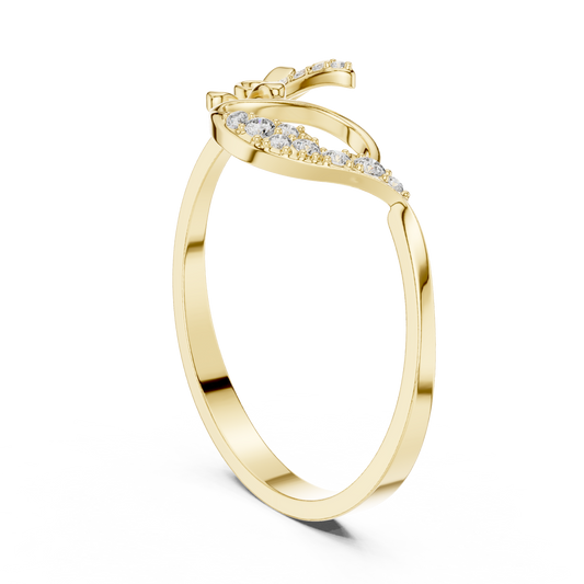 Floral Curve Ring (RNG 0001) (Lab Grown)