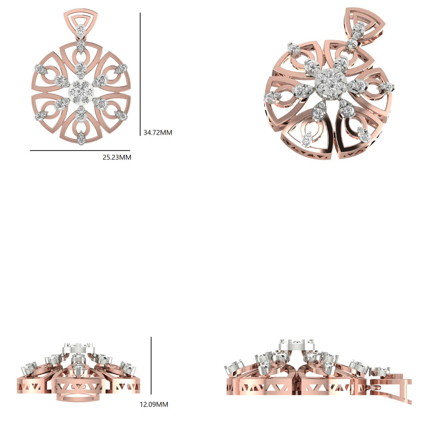 Royal Crest Pendant (PND 0087) (Lab Grown)
