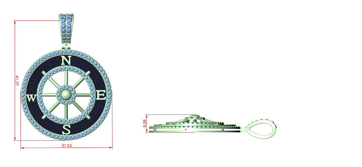 Navigator Medallion Pendant (PND 0101) (Lab Grown)