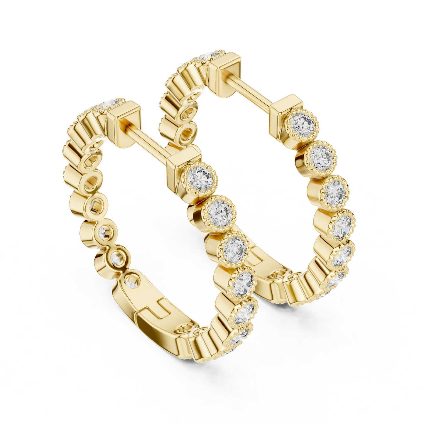 Orbit Link Hoops (ER 0052) (Lab Grown)