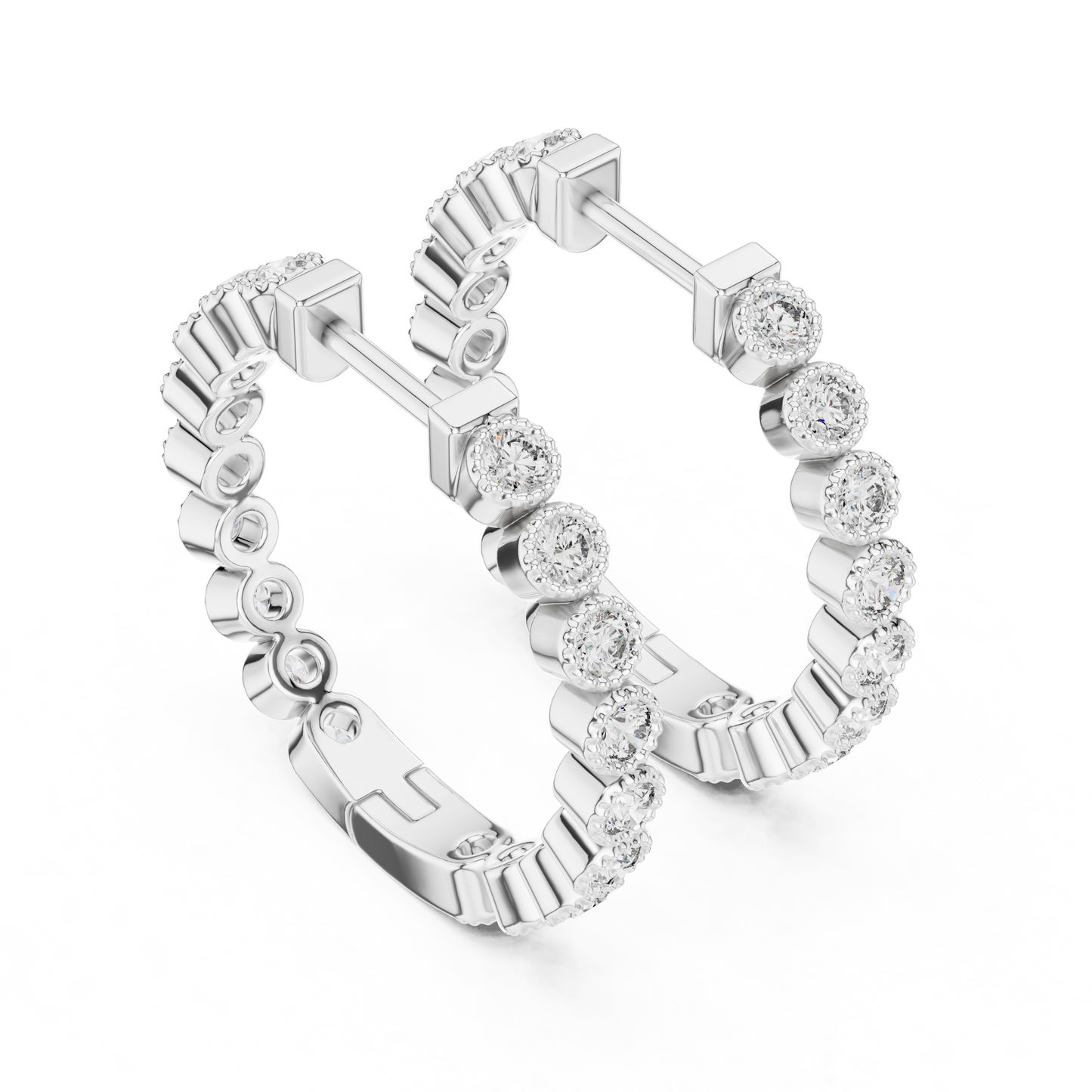 Orbit Link Hoops (ER 0052) (Lab Grown)