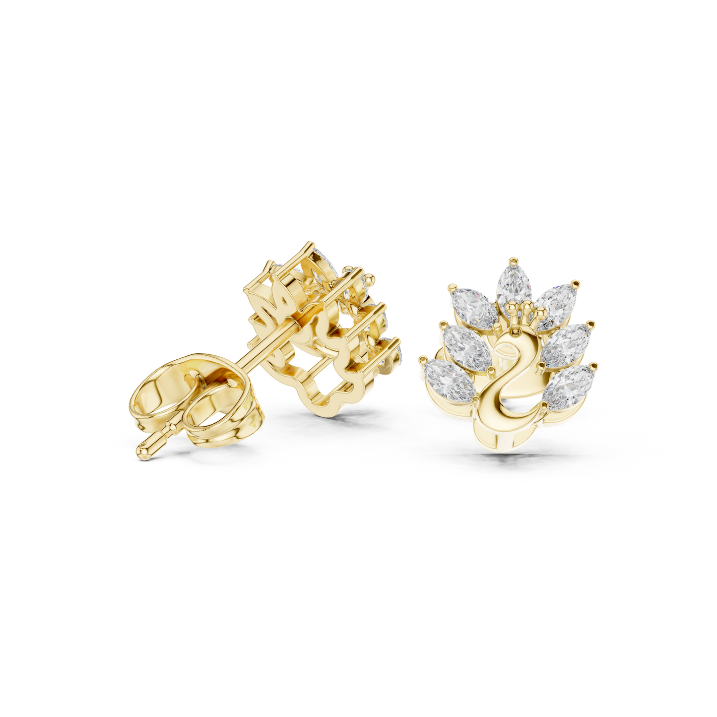 Peacock Crest Studs (ER 0179)