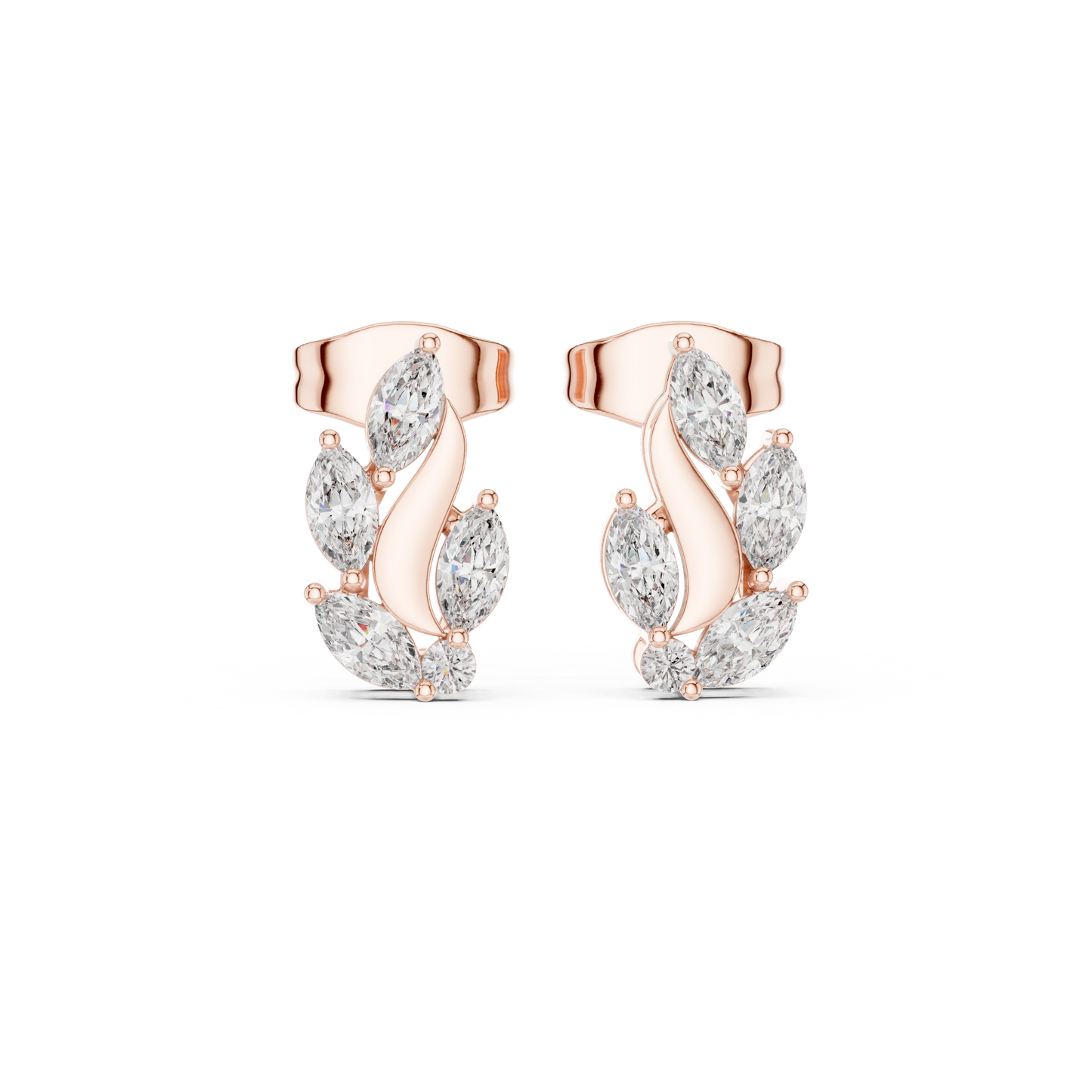 Marquise Flow Studs (ER 0195) (Lab Grown)
