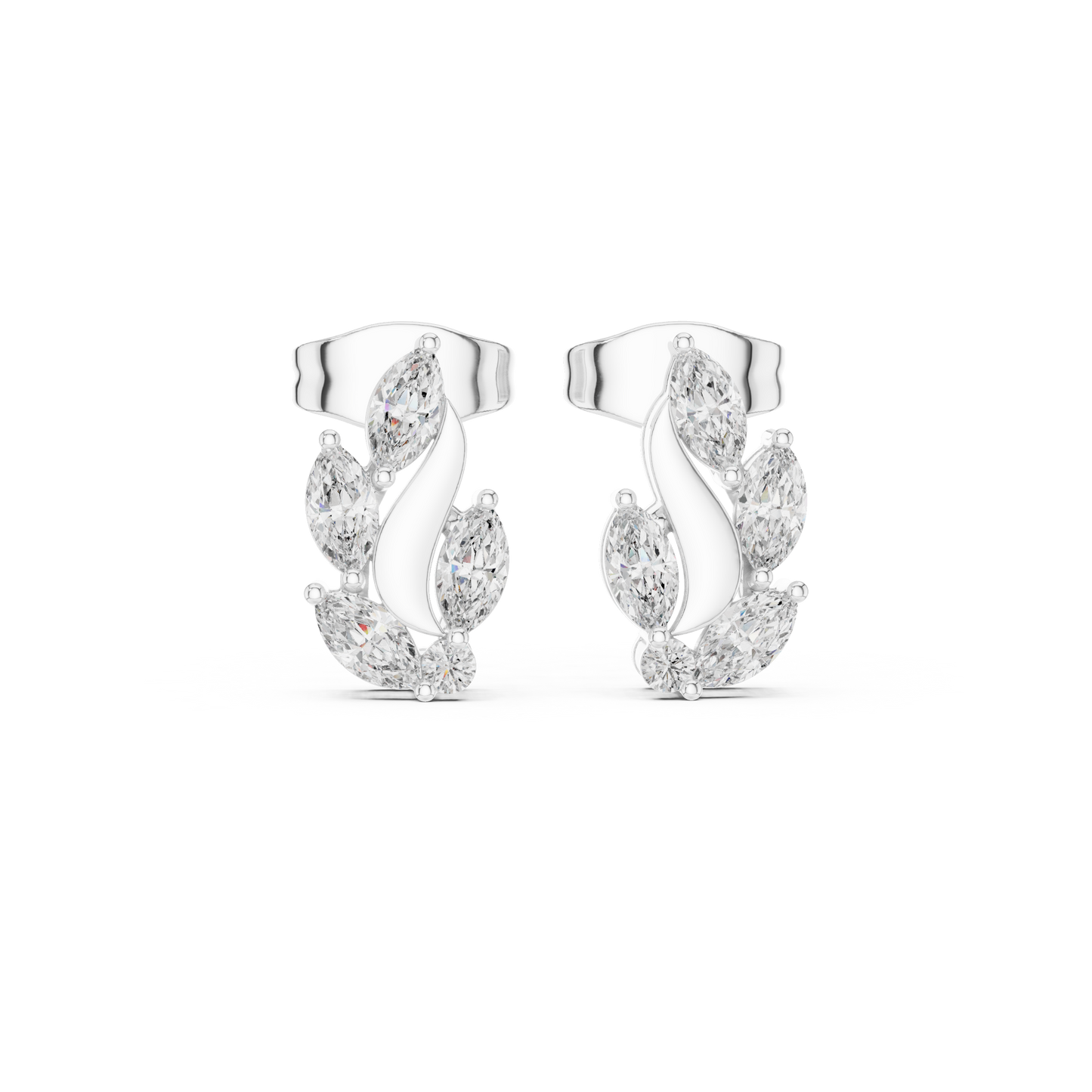 Marquise Flow Studs (ER 0195) (Lab Grown)