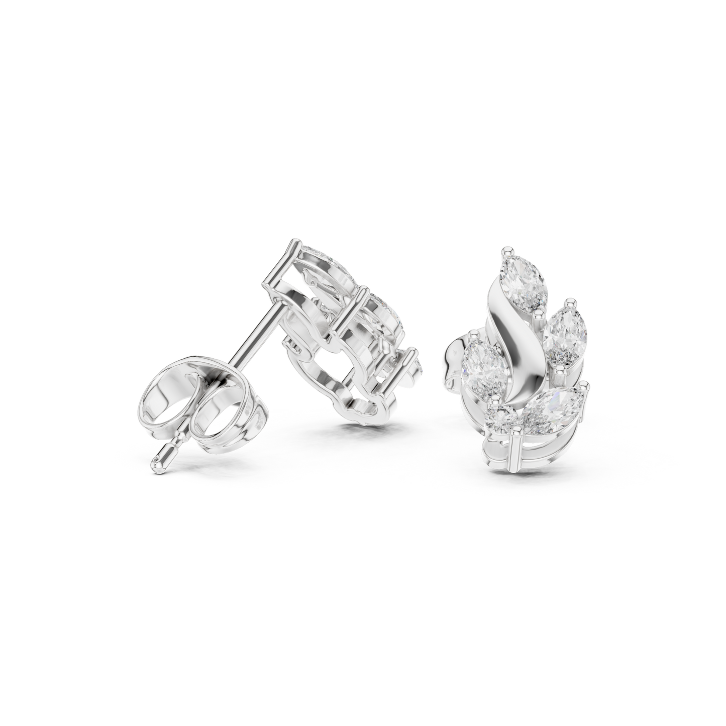 Marquise Flow Studs (ER 0195) (Lab Grown)