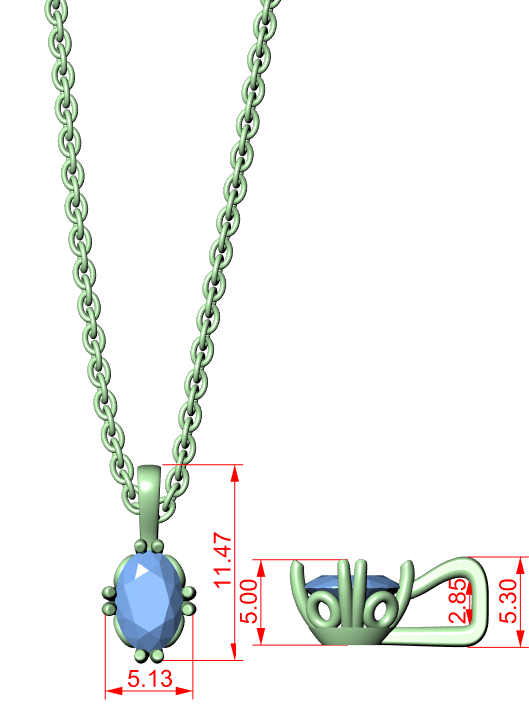 Solitaire Drop Pendant (PND 0013) (Lab Grown)