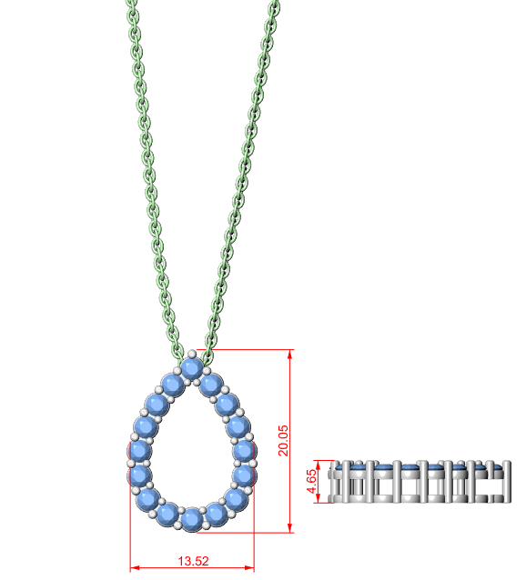 Eternal Teardrop Pendant (PND 0028) (Lab Grown)