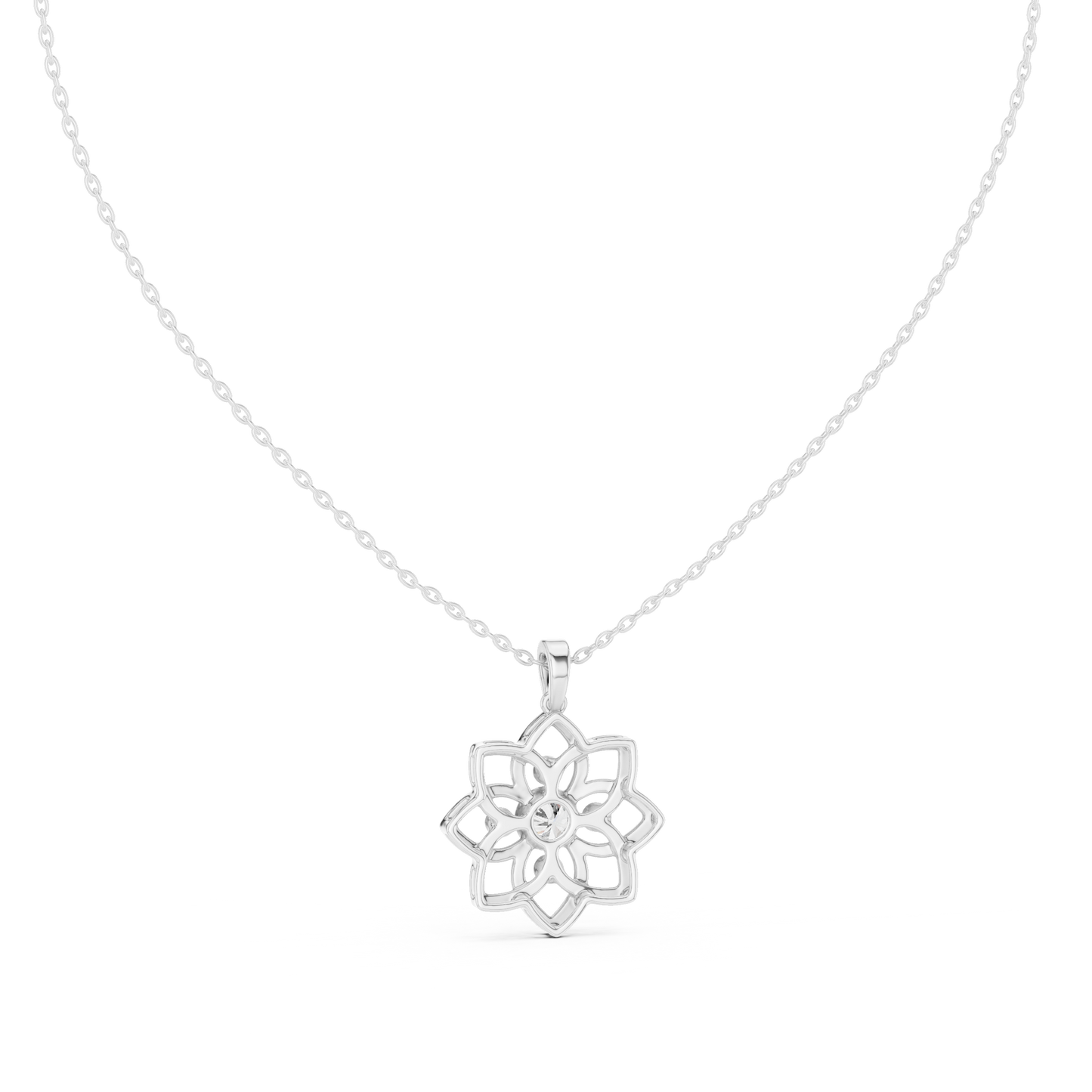Floral Radiance Pendant (PND 0052) (Lab Grown)