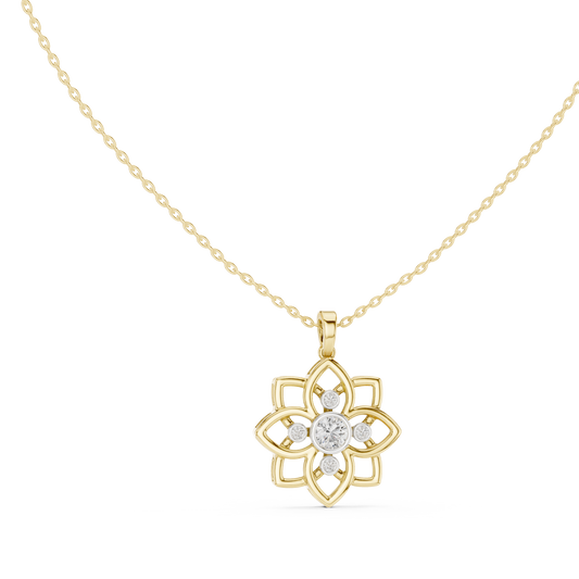 Floral Radiance Pendant (PND 0052) (Lab Grown)