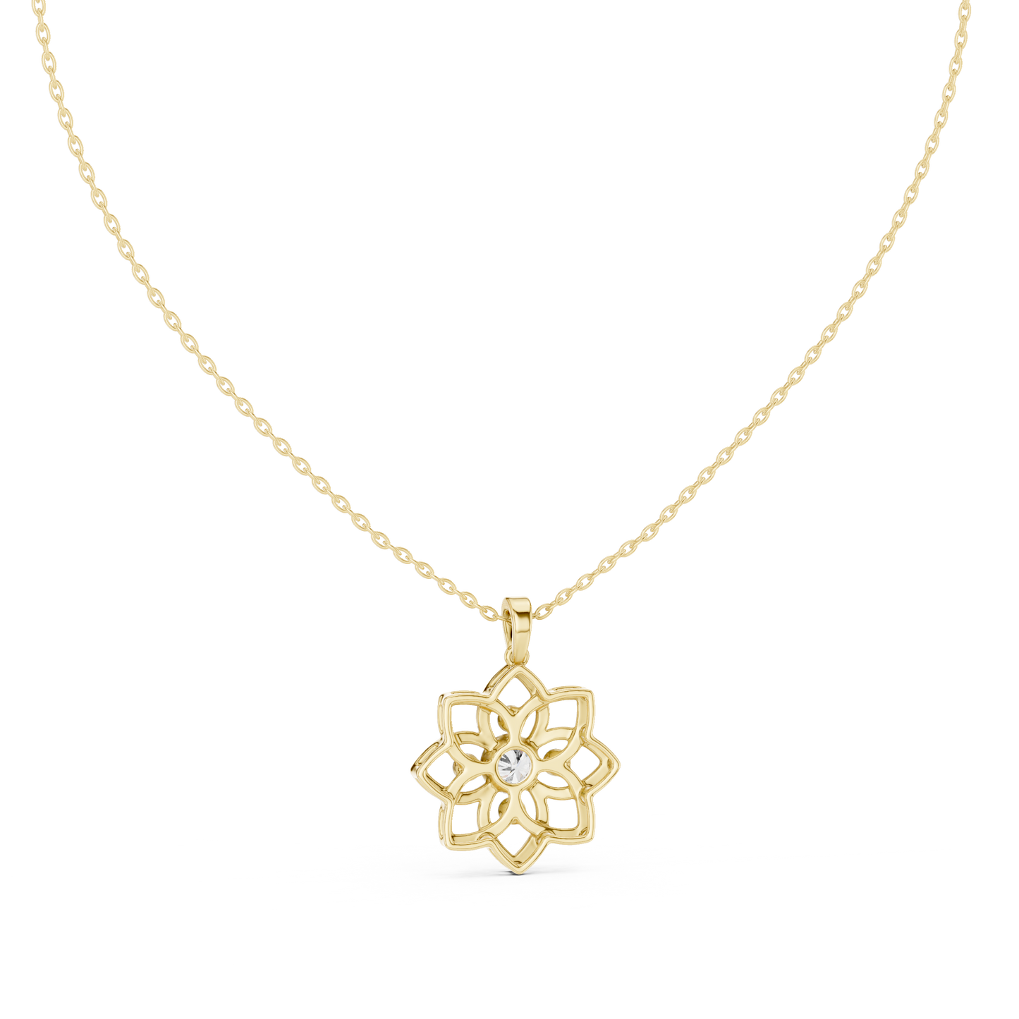 Floral Radiance Pendant (PND 0052) (Lab Grown)