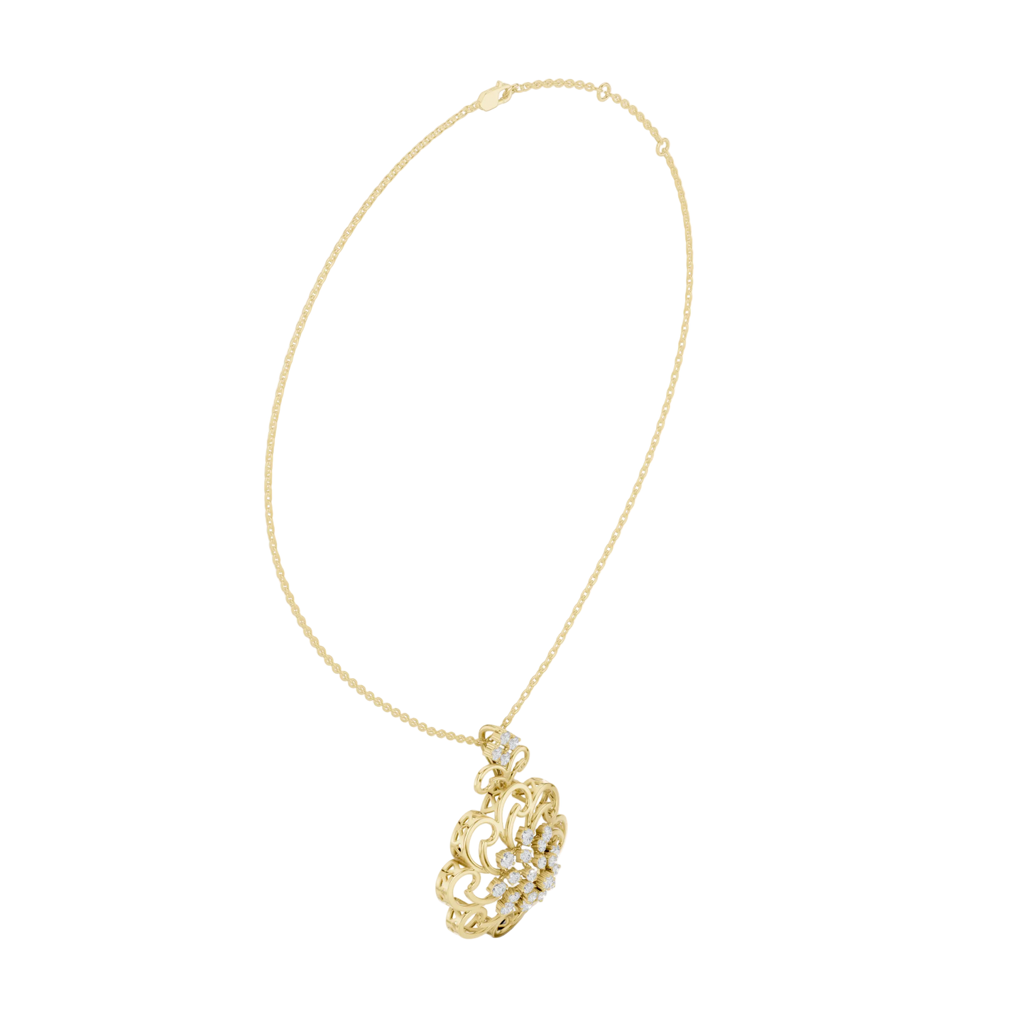 Ornate Bloom Pendant (PND 0078) (Lab Grown)