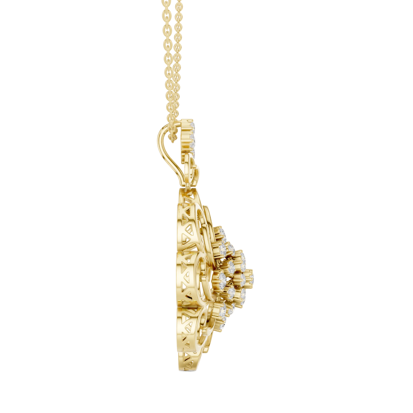Ornate Bloom Pendant (PND 0078) (Lab Grown)