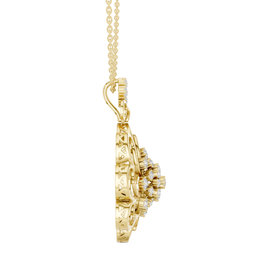 Ornate Bloom Pendant (PND 0078) (Lab Grown)