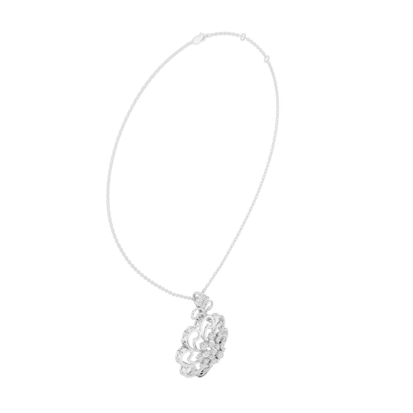 Ornate Bloom Pendant (PND 0078) (Lab Grown)