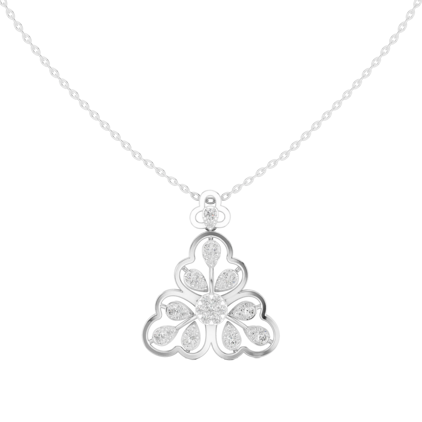 Petal Crown Pendant (PND 0083) (Lab Grown)