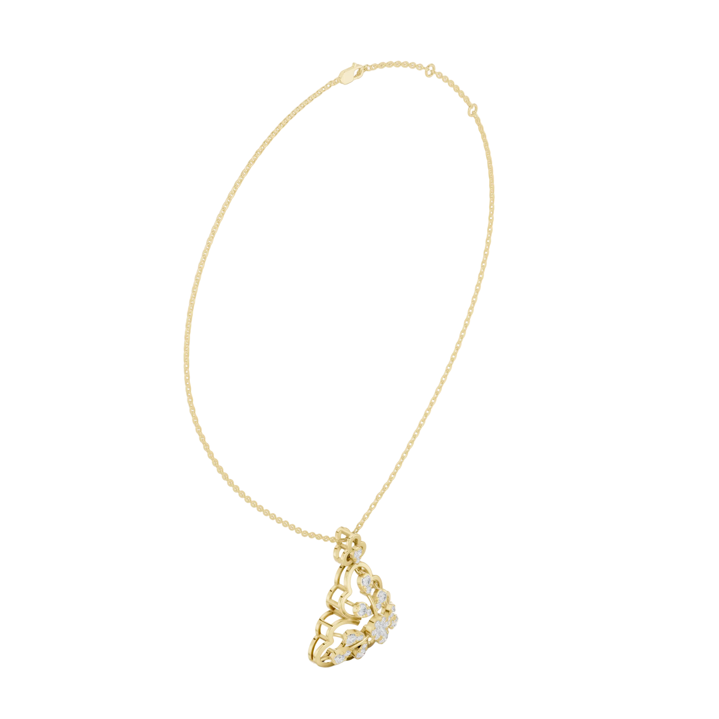 Petal Crown Pendant (PND 0083) (Lab Grown)