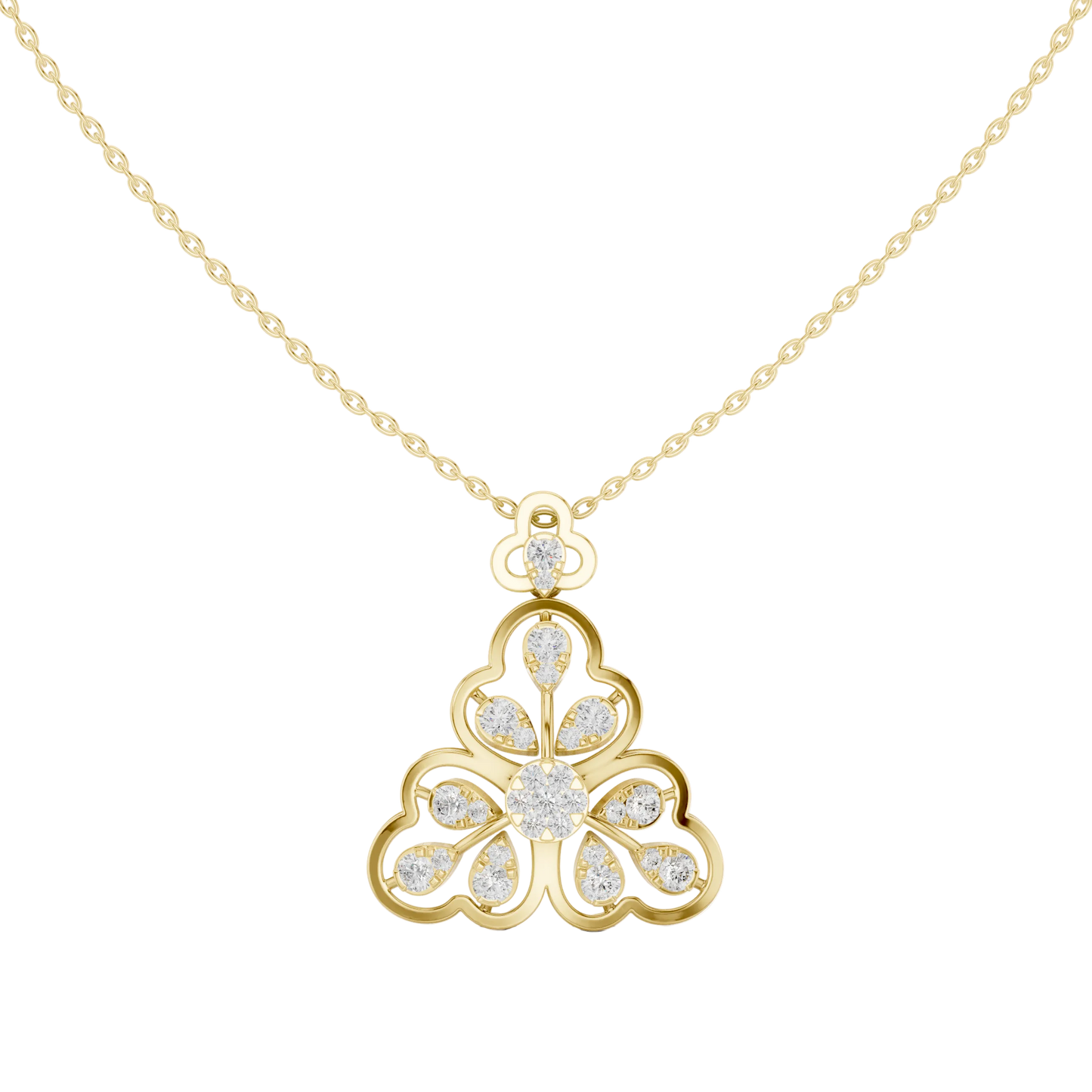 Petal Crown Pendant (PND 0083) (Lab Grown)