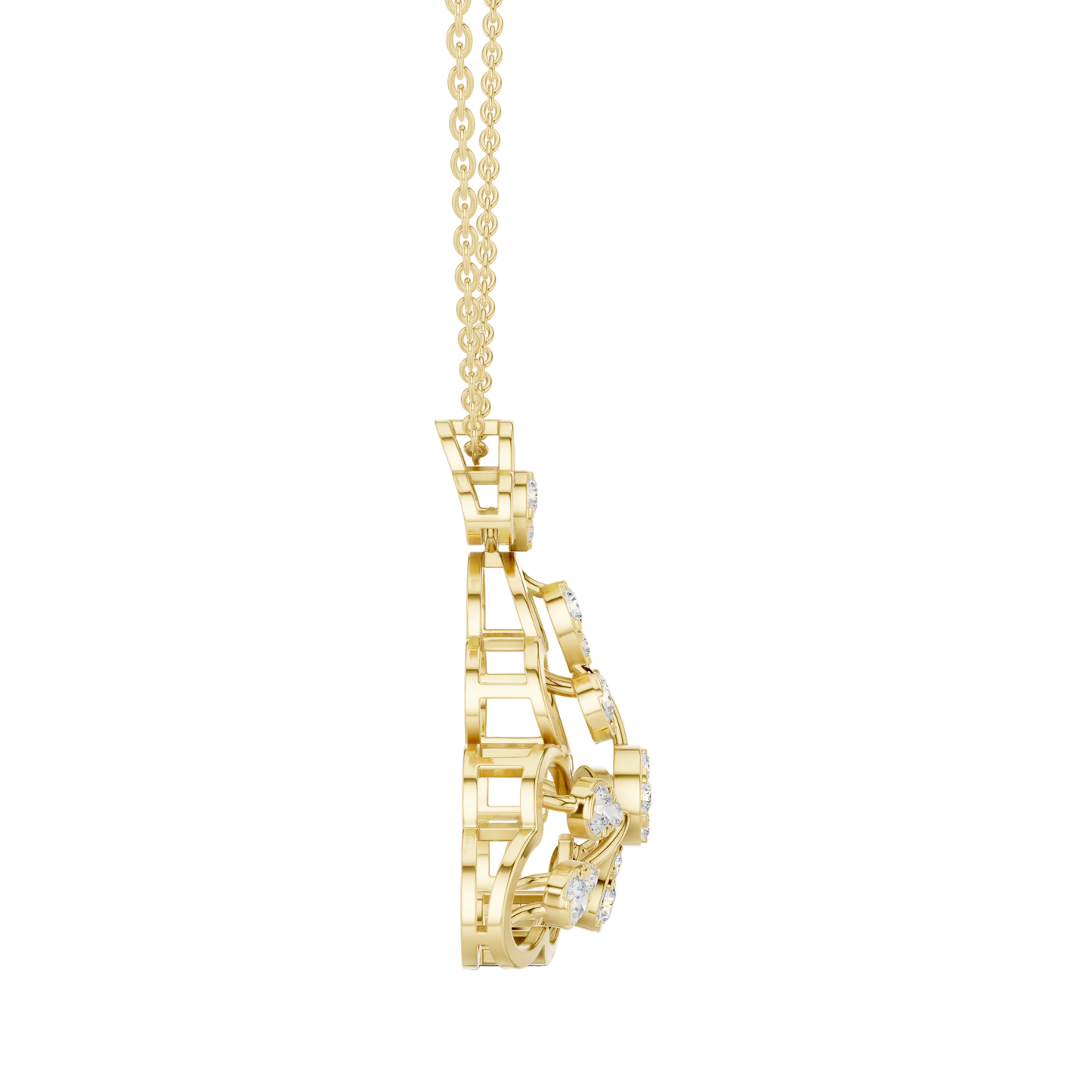 Petal Crown Pendant (PND 0083) (Lab Grown)