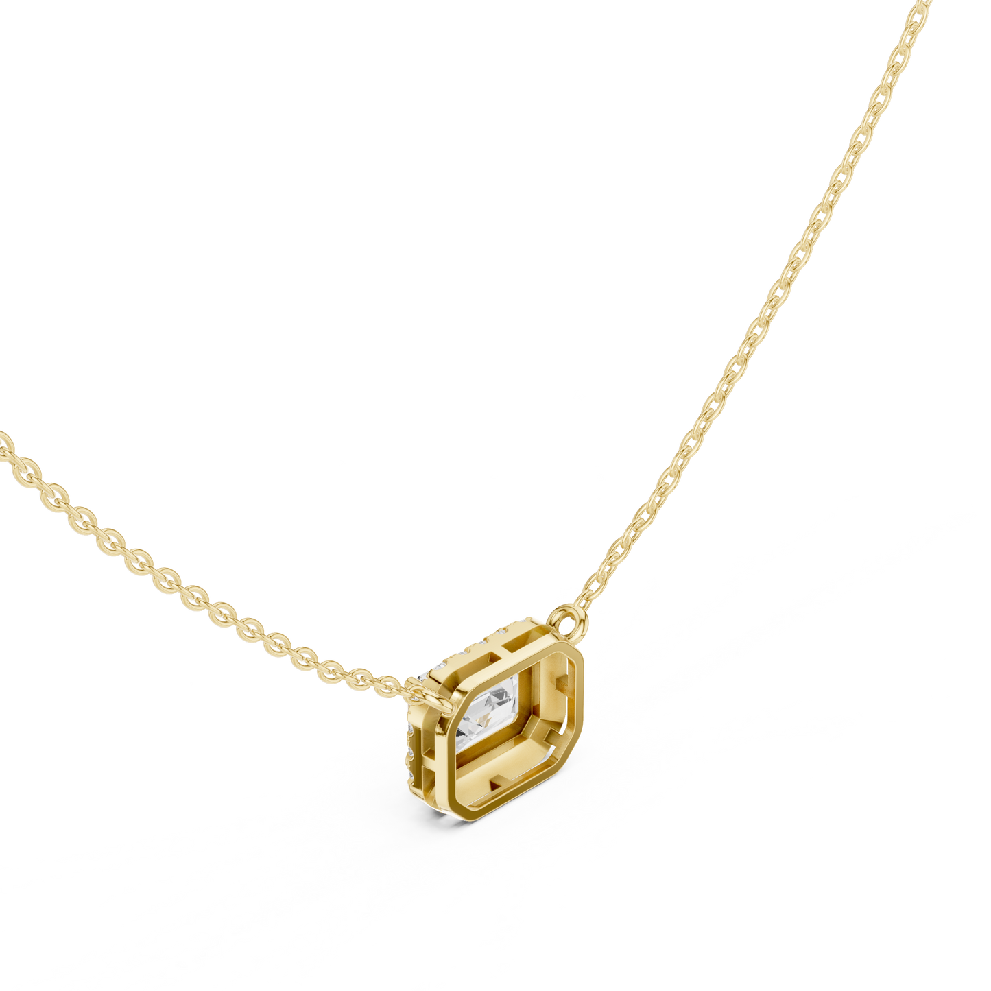 Sovereign Halo Pendant (PND 0093) (Lab Grown)