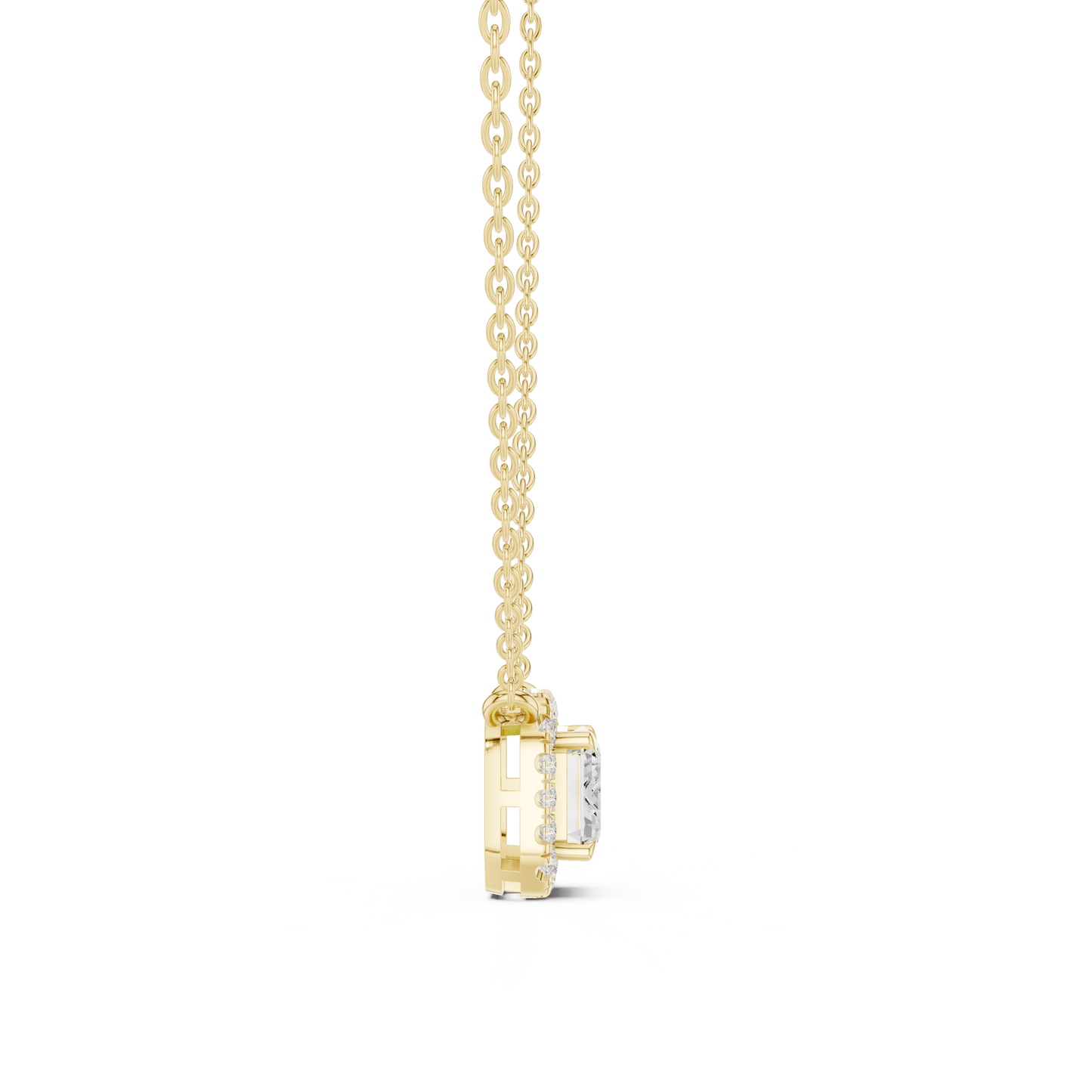 Sovereign Halo Pendant (PND 0093) (Lab Grown)