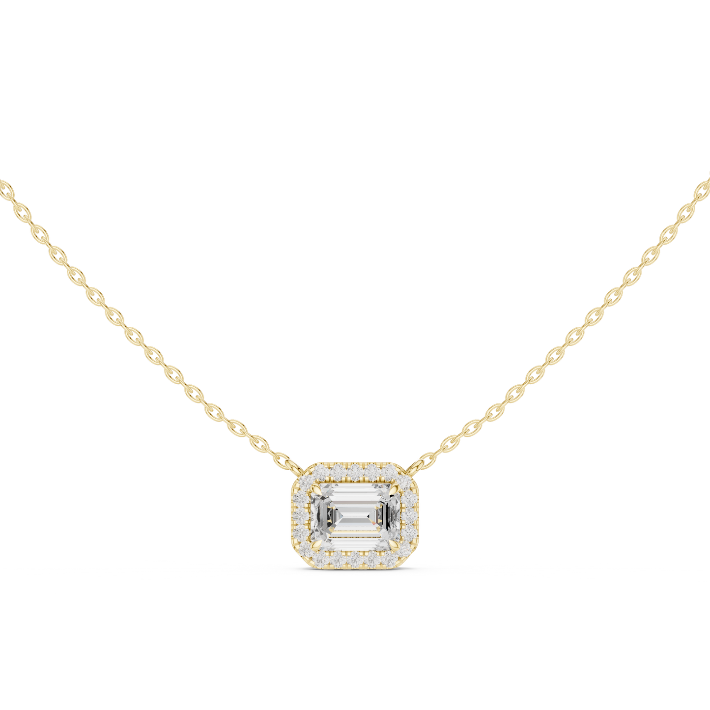 Sovereign Halo Pendant (PND 0093) (Lab Grown)