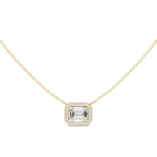 Sovereign Halo Pendant (PND 0093) (Lab Grown)