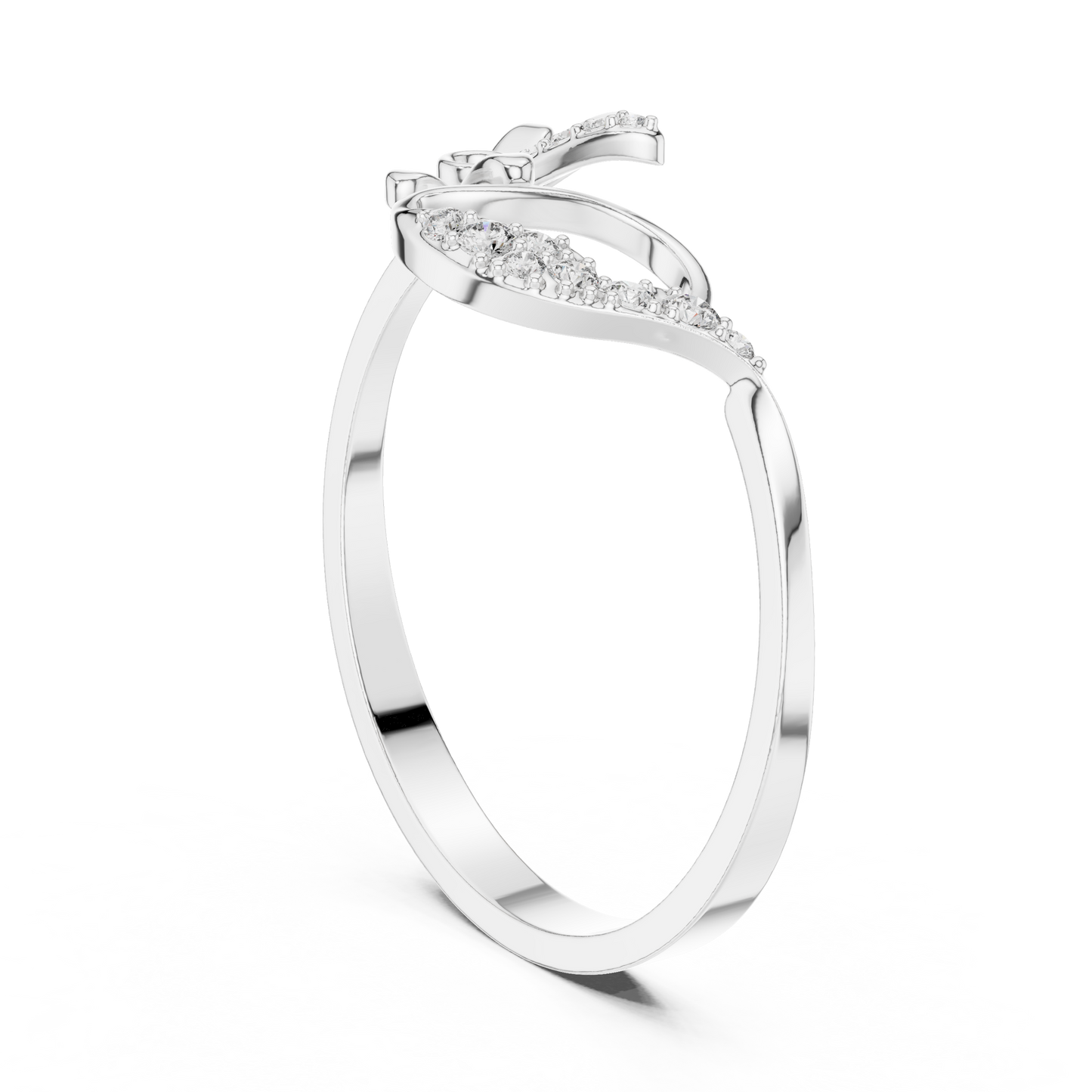 Floral Curve Ring (RNG 0001) (Lab Grown)
