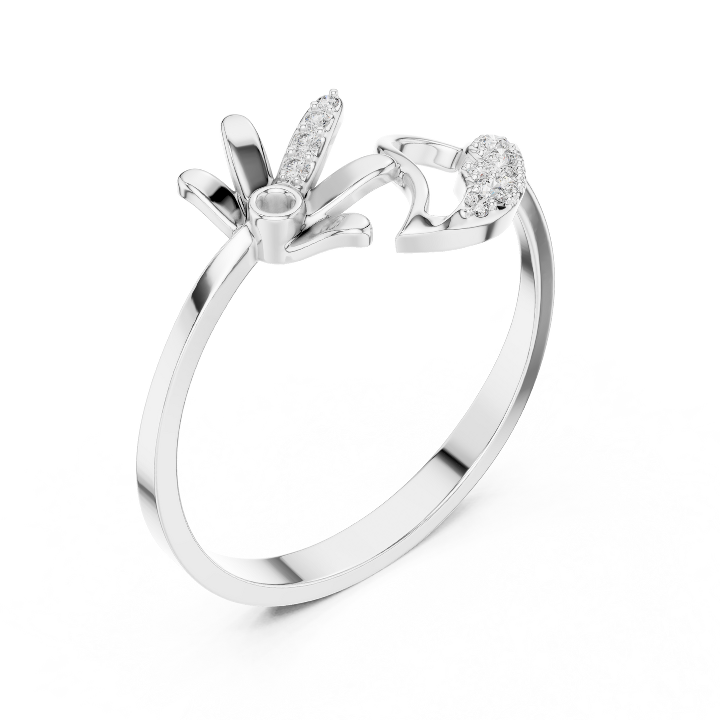 Floral Curve Ring (RNG 0001) (Lab Grown)