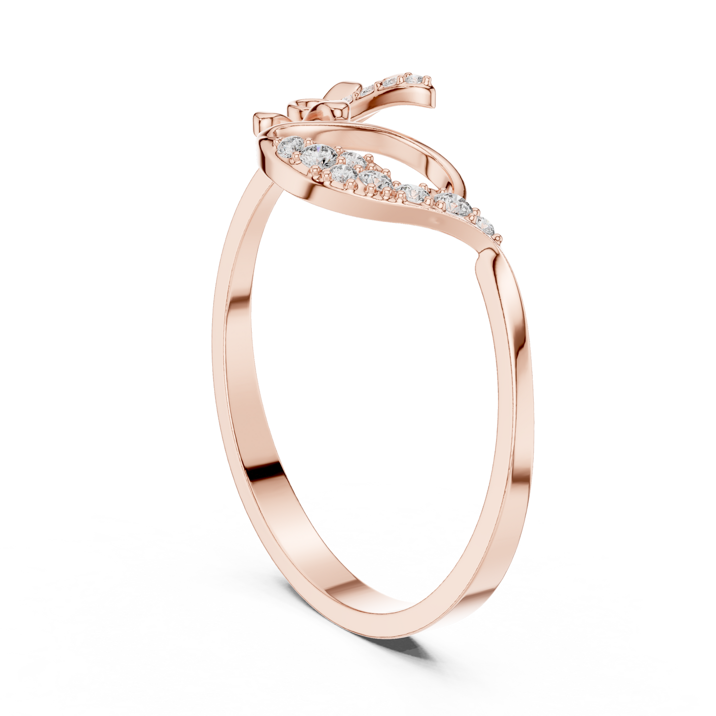Floral Curve Ring (RNG 0001) (Lab Grown)