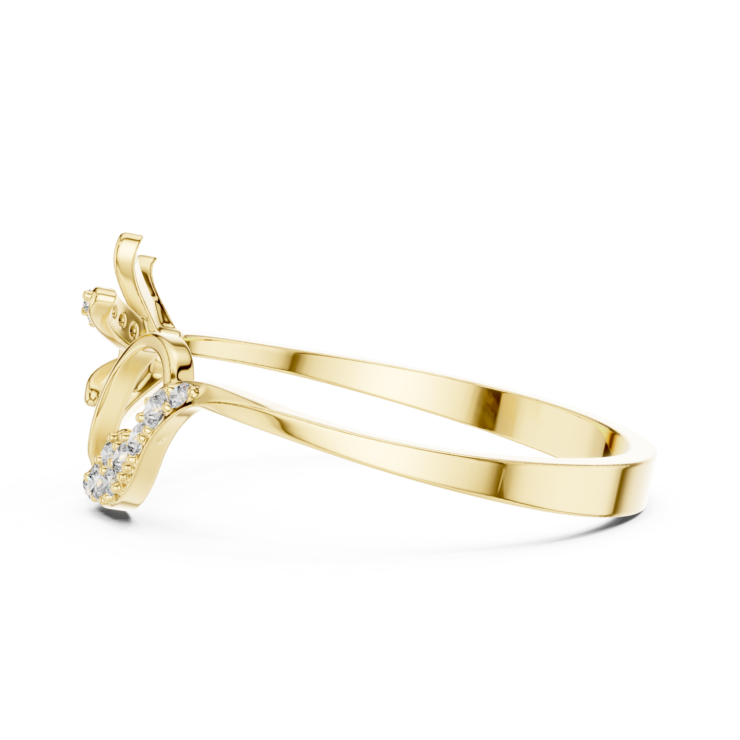 Floral Curve Ring (RNG 0001) (Lab Grown)