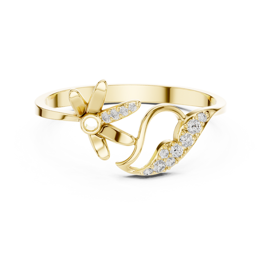 Floral Curve Ring (RNG 0001) (Lab Grown)