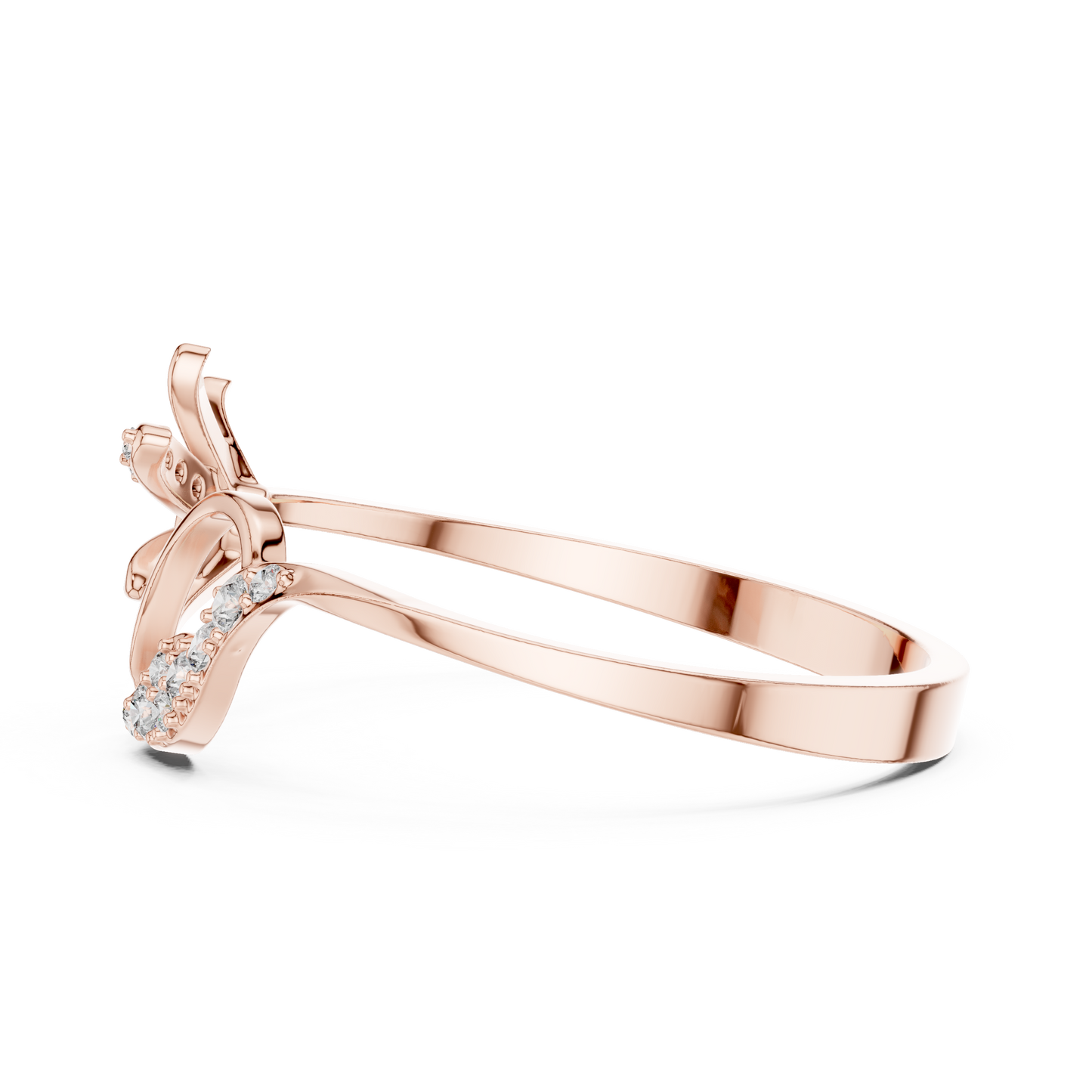 Floral Curve Ring (RNG 0001) (Lab Grown)