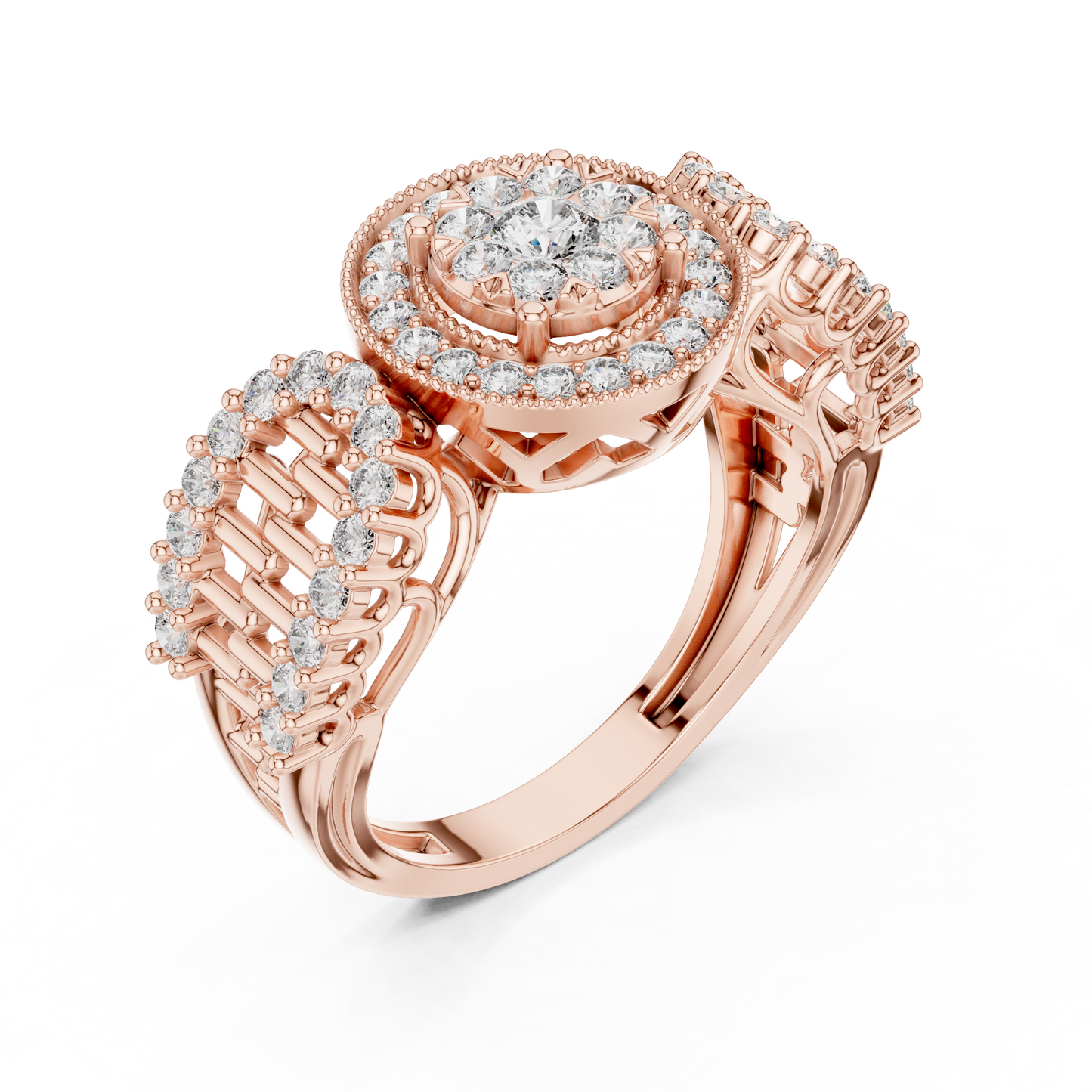 Dual Crest Ring (RNG 0038) (Lab Grown)