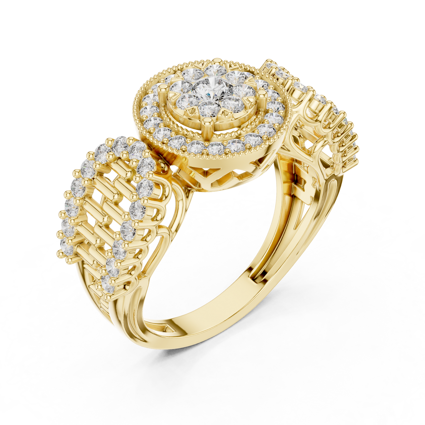 Dual Crest Ring (RNG 0038) (Lab Grown)