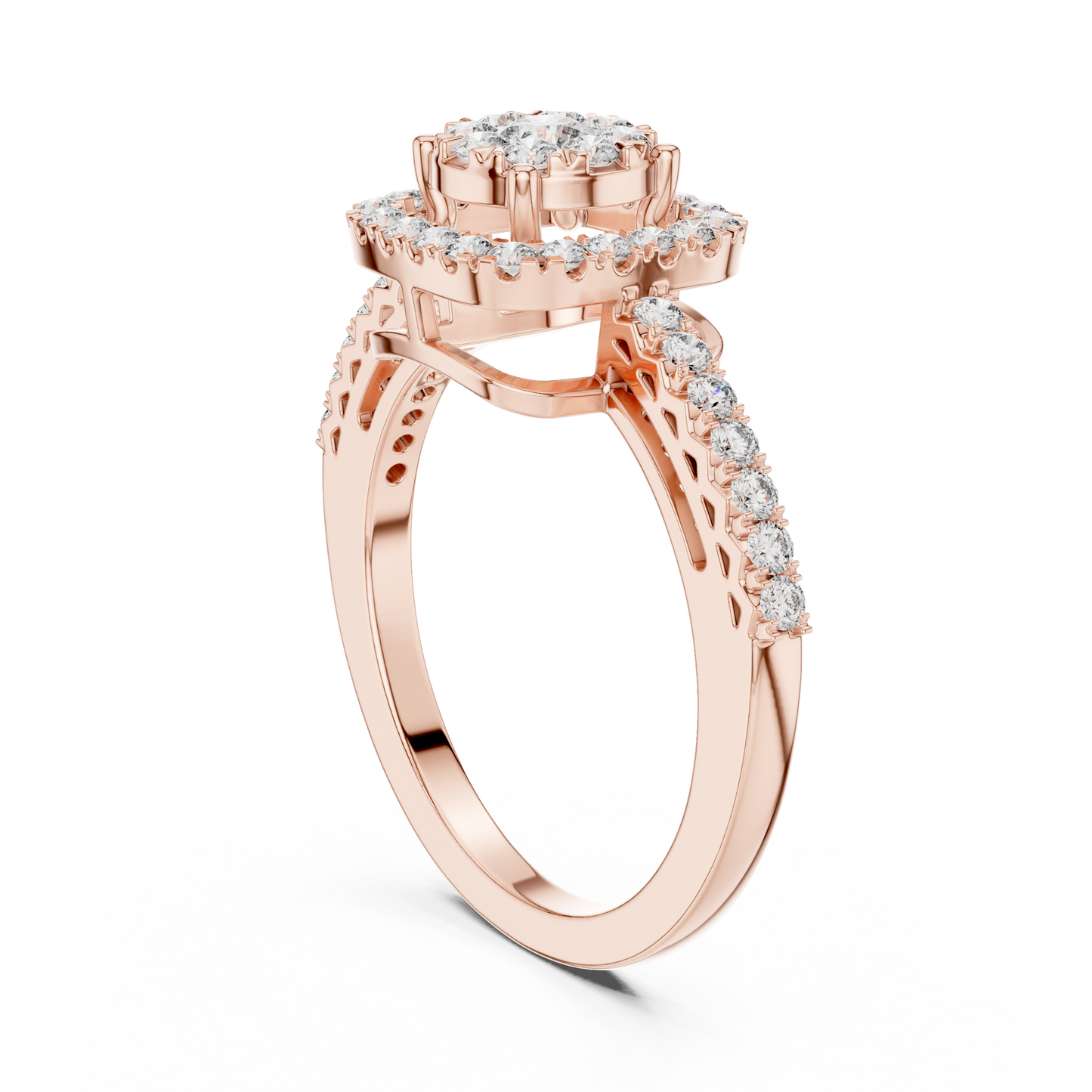 Halo Bloom Ring (RNG 0039) (Lab Grown)