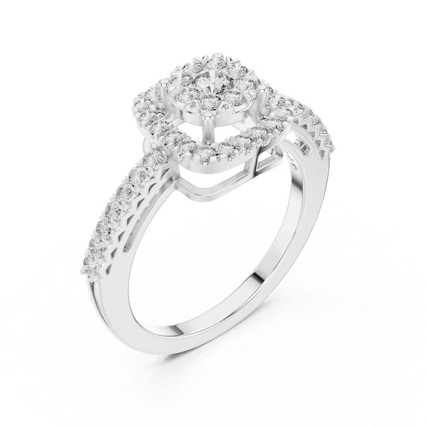 Halo Bloom Ring (RNG 0039) (Lab Grown)