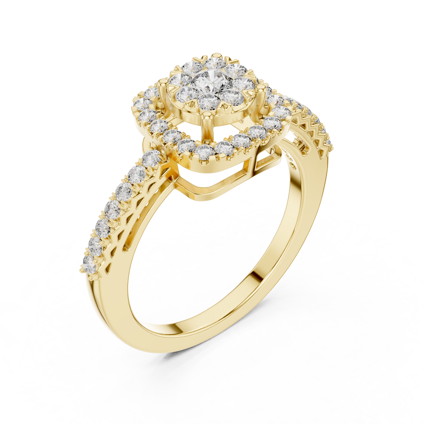 Halo Bloom Ring (RNG 0039) (Lab Grown)