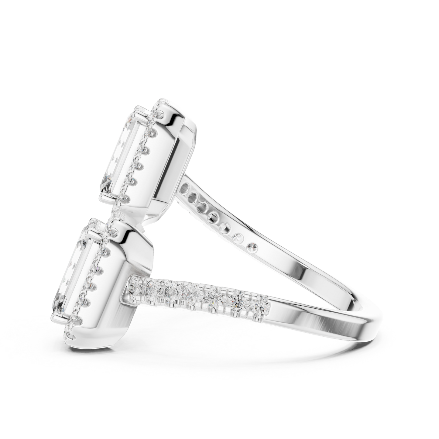 Offset Emerald Duo Ring (RNG 0045) (Lab Grown)