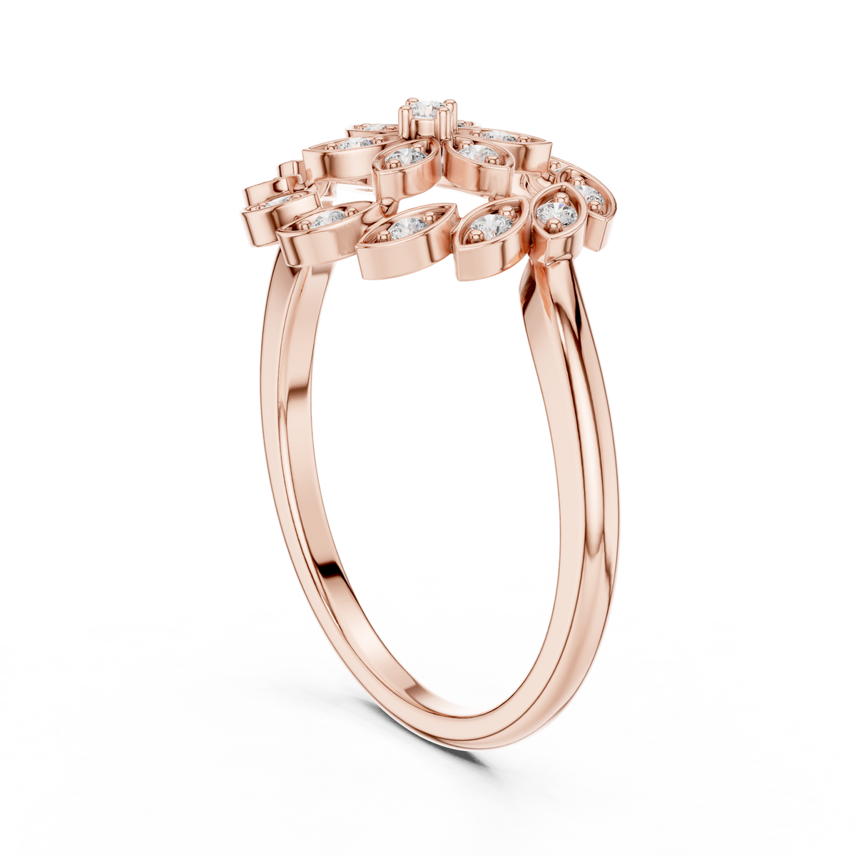 Petal Orbit Ring (RNG 0082) (Lab Grown)