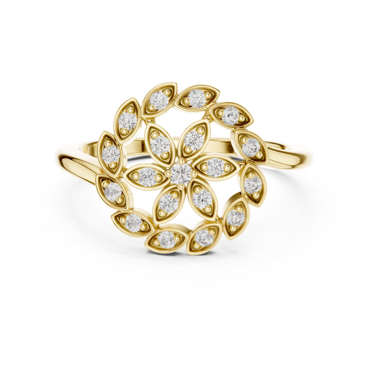 Petal Orbit Ring (RNG 0082) (Lab Grown)