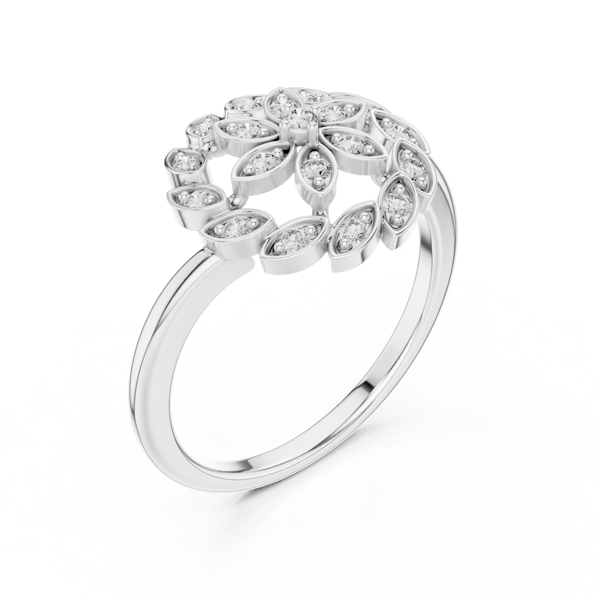Petal Orbit Ring (RNG 0082) (Lab Grown)