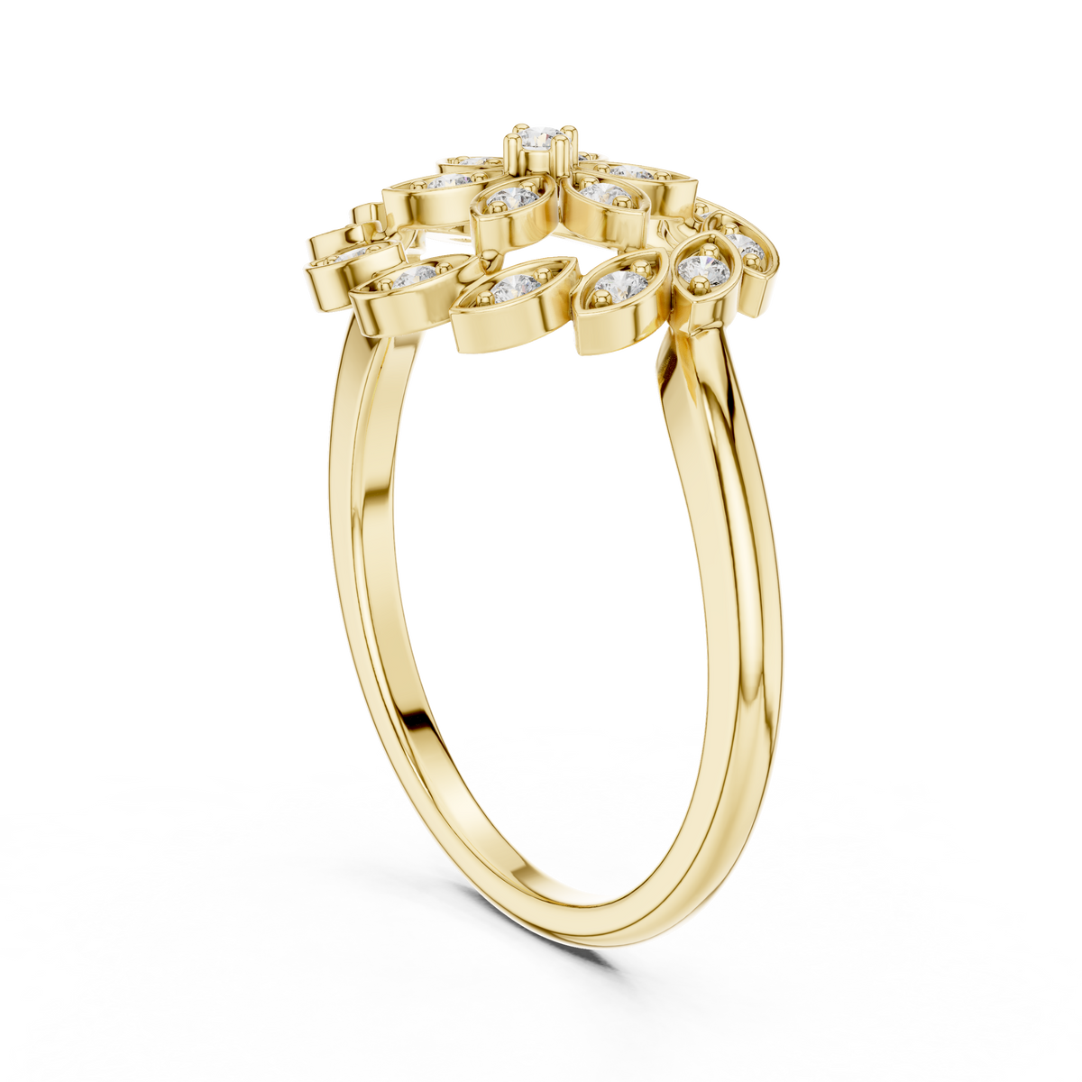 Petal Orbit Ring (RNG 0082) (Lab Grown)