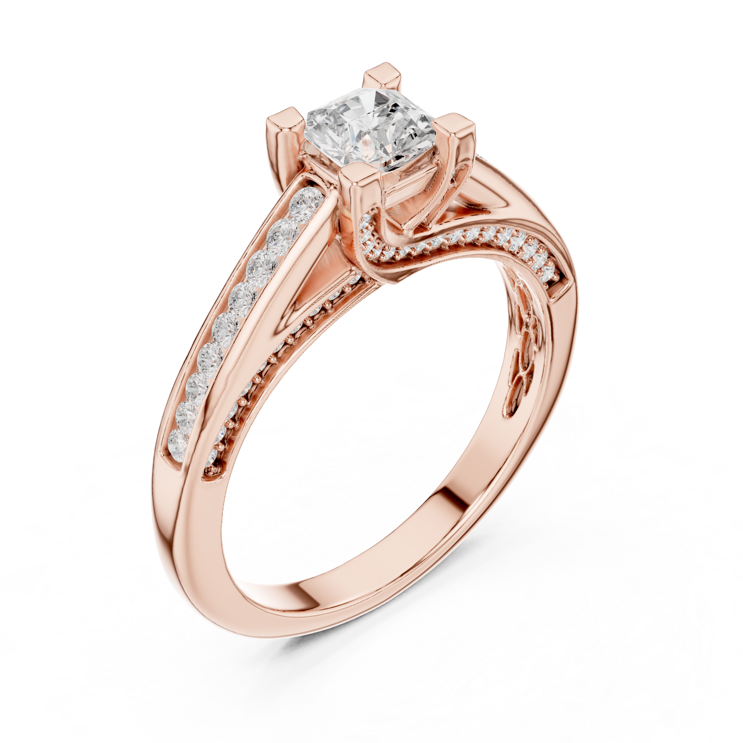 Crown Lift Solitaire Ring (RNG 1027) (Lab Grown)