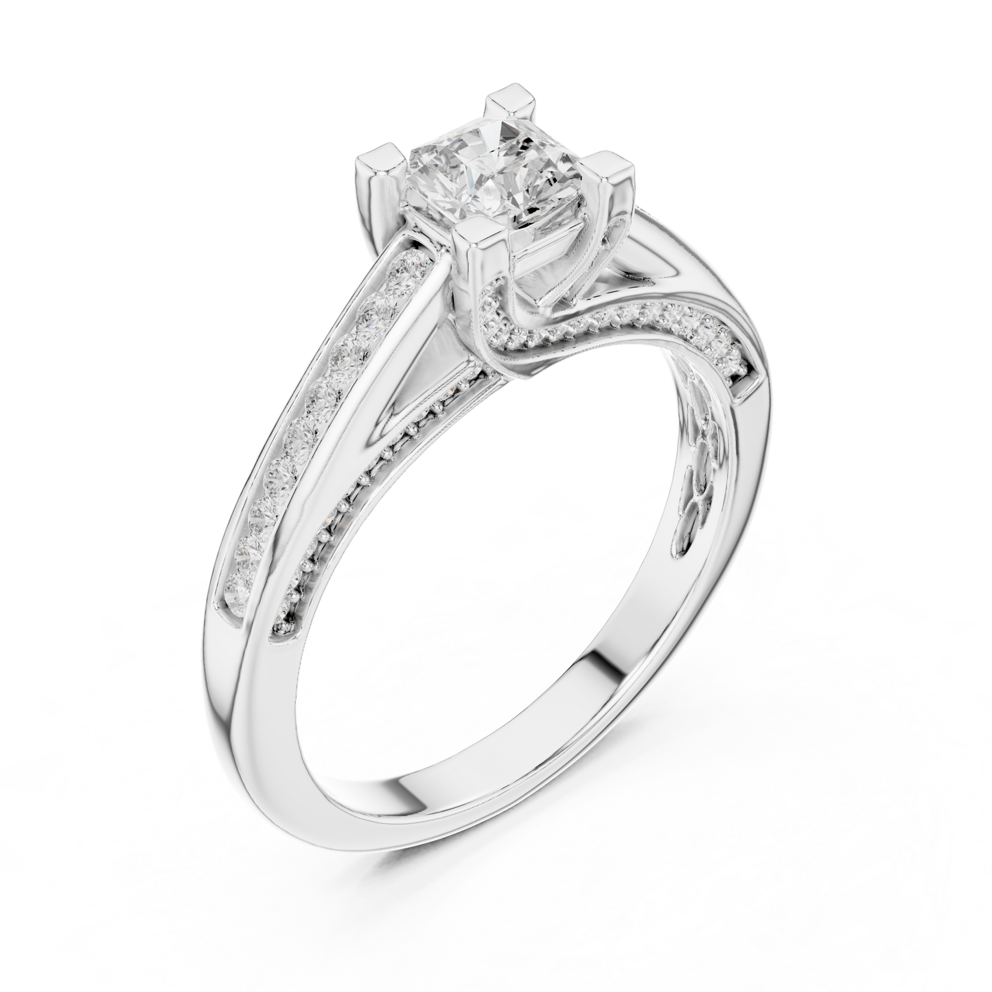 Crown Lift Solitaire Ring (RNG 1027) (Lab Grown)