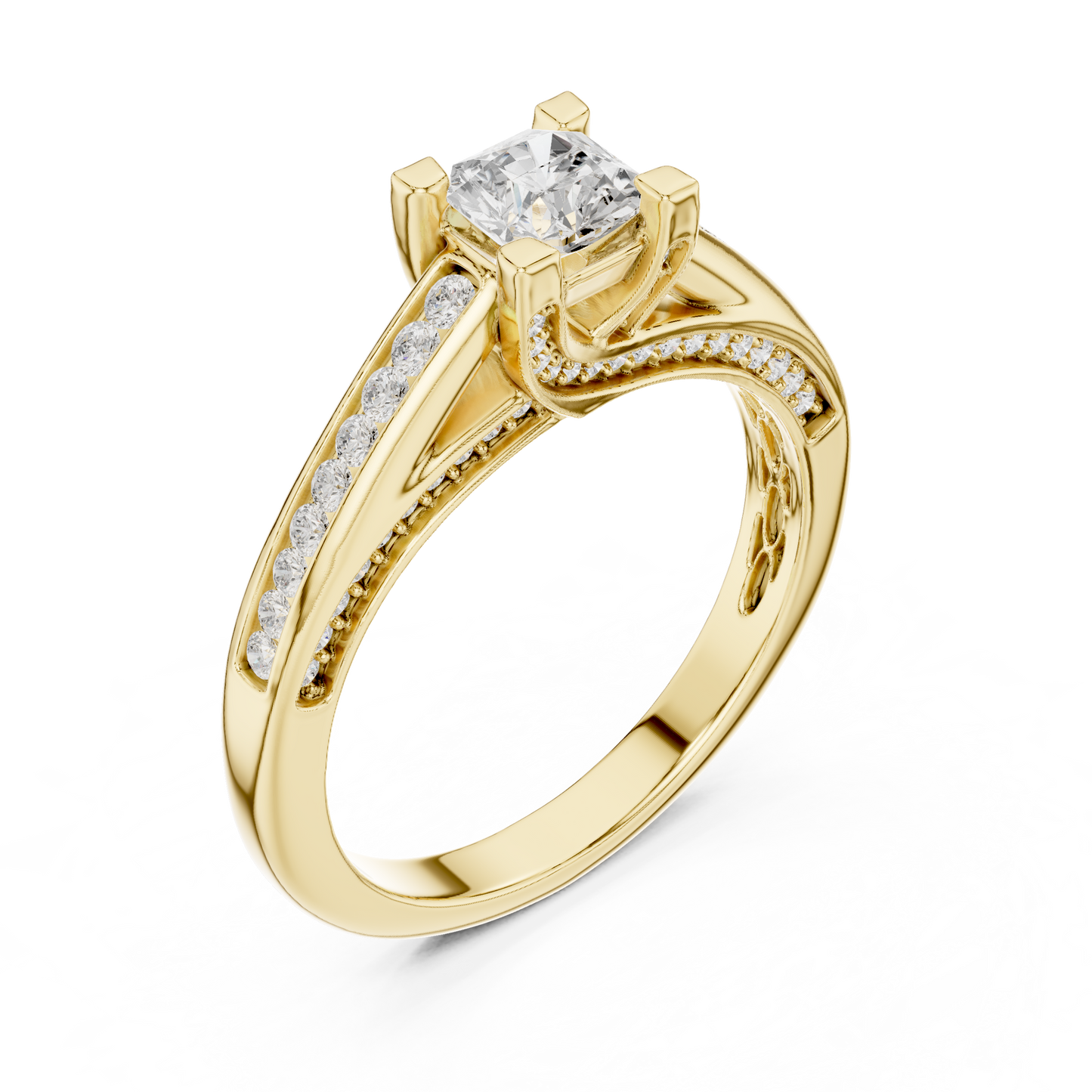 Crown Lift Solitaire Ring (RNG 1027) (Lab Grown)